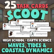 Waves, Tides & Coastal Dynamics SCOOT TASK CARDS Game - No Prep Earth Science