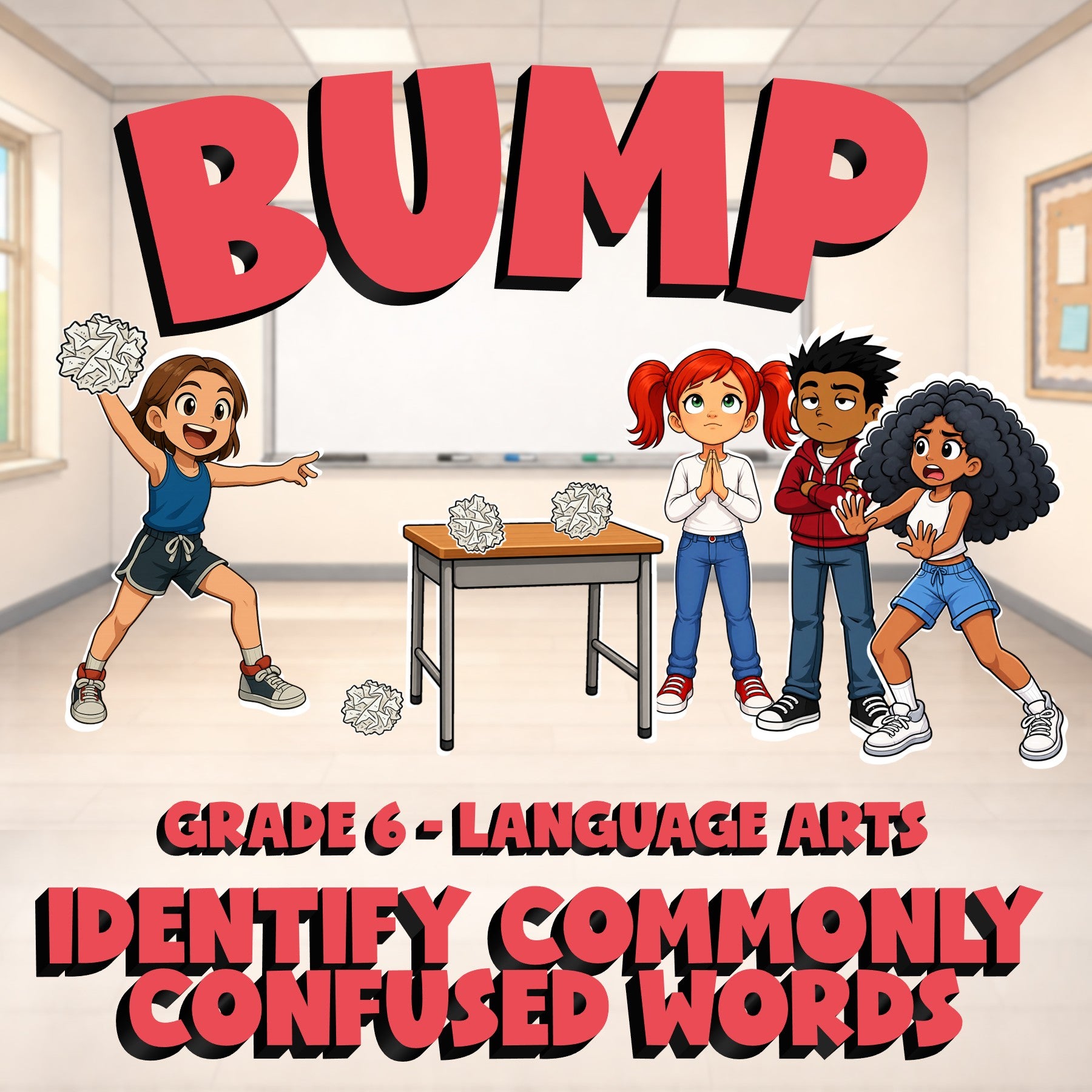 Identify Commonly Confused Words BUMP ELA Game - No Prep Grade 6 Review Activity