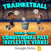 Conditional past (reflexive Verbs) TRASHKETBALL French Game - No Prep Exercise