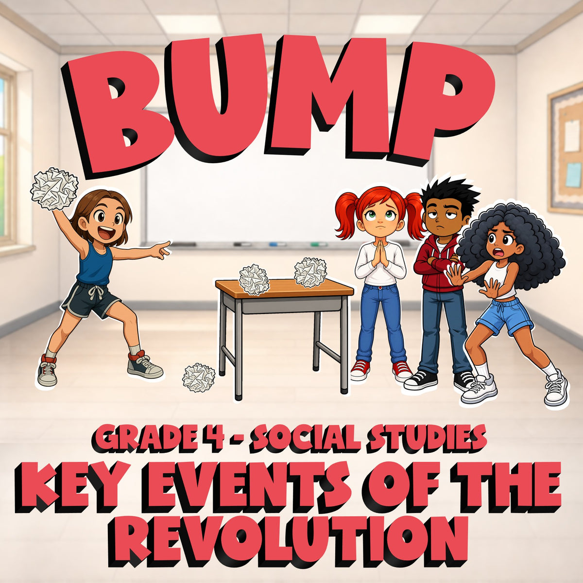 Key Events of the Revolution BUMP Socials Game - No Prep Grade 4 Review Activity