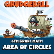 Area of Circles GRUDGEBALL Math Game - No Prep Grade 6 Review Activity