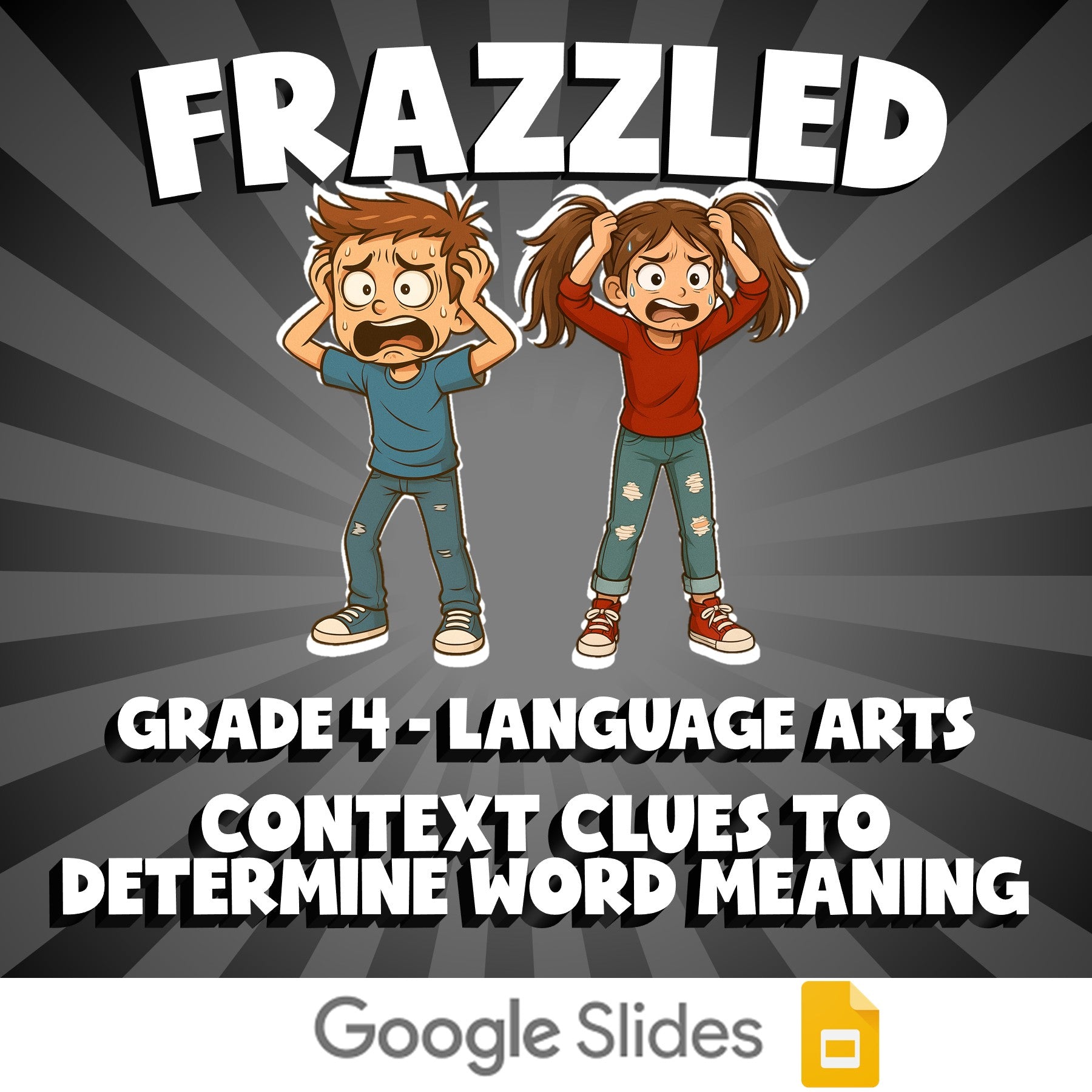 Context Clues to Determine Word Meaning FRAZZLED ELA Game - No Prep Grade 4