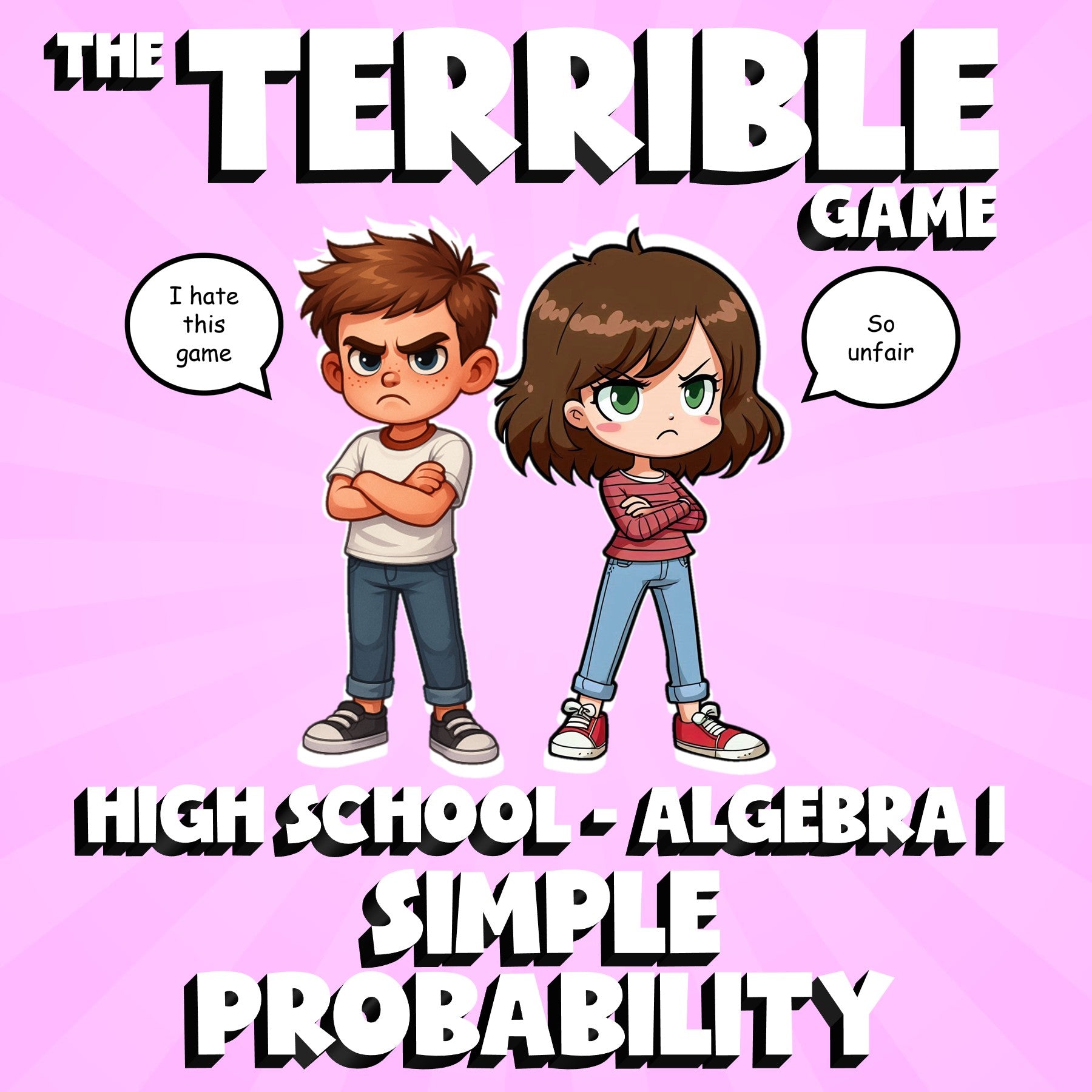 Simple Probability THE TERRIBLE GAME - No Prep Algebra 1 Math Review Activity