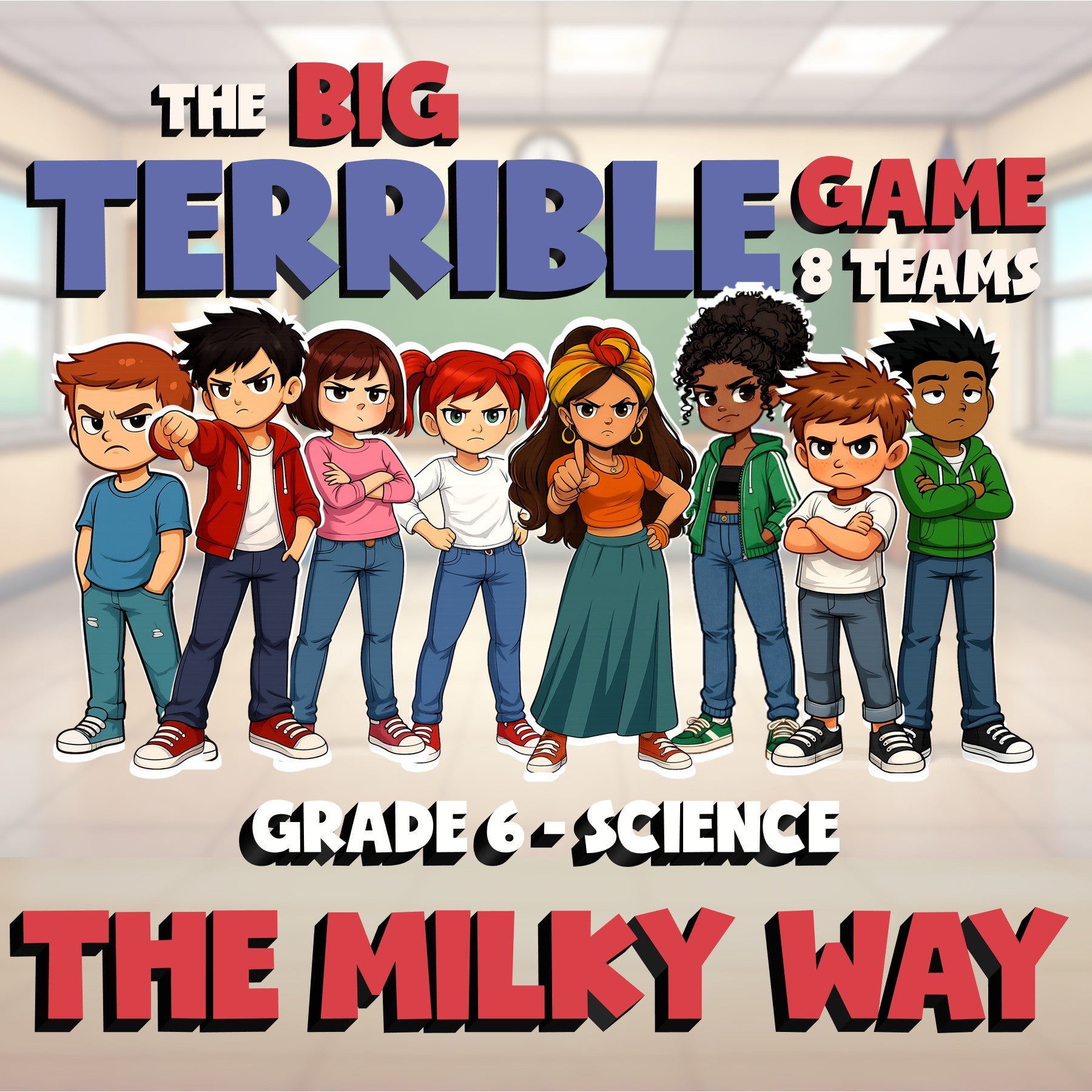 The Milky Way BIG TERRIBLE GAME - No Prep Grade 6 Science Review Activity
