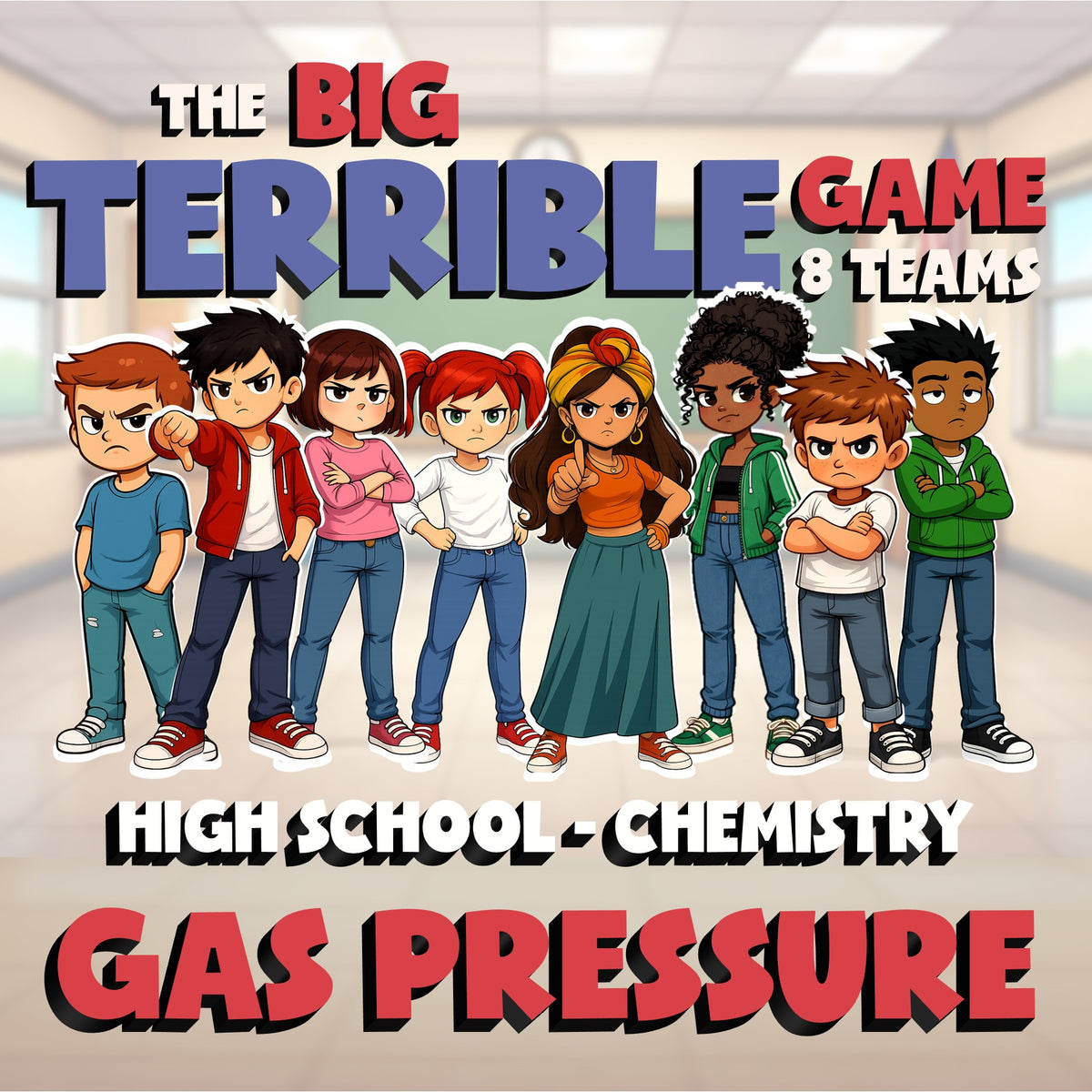 Gas Pressure BIG TERRIBLE GAME - No Prep Chemistry Science Review Activity