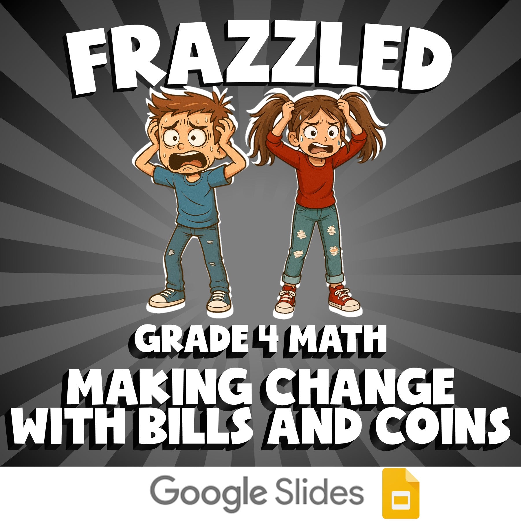 Making Change with Bills and Coins FRAZZLED Math Game - No Prep Grade 4 Review