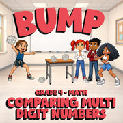 Comparing Multi Digit Numbers BUMP Math Game - No Prep Grade 4 Review Activity
