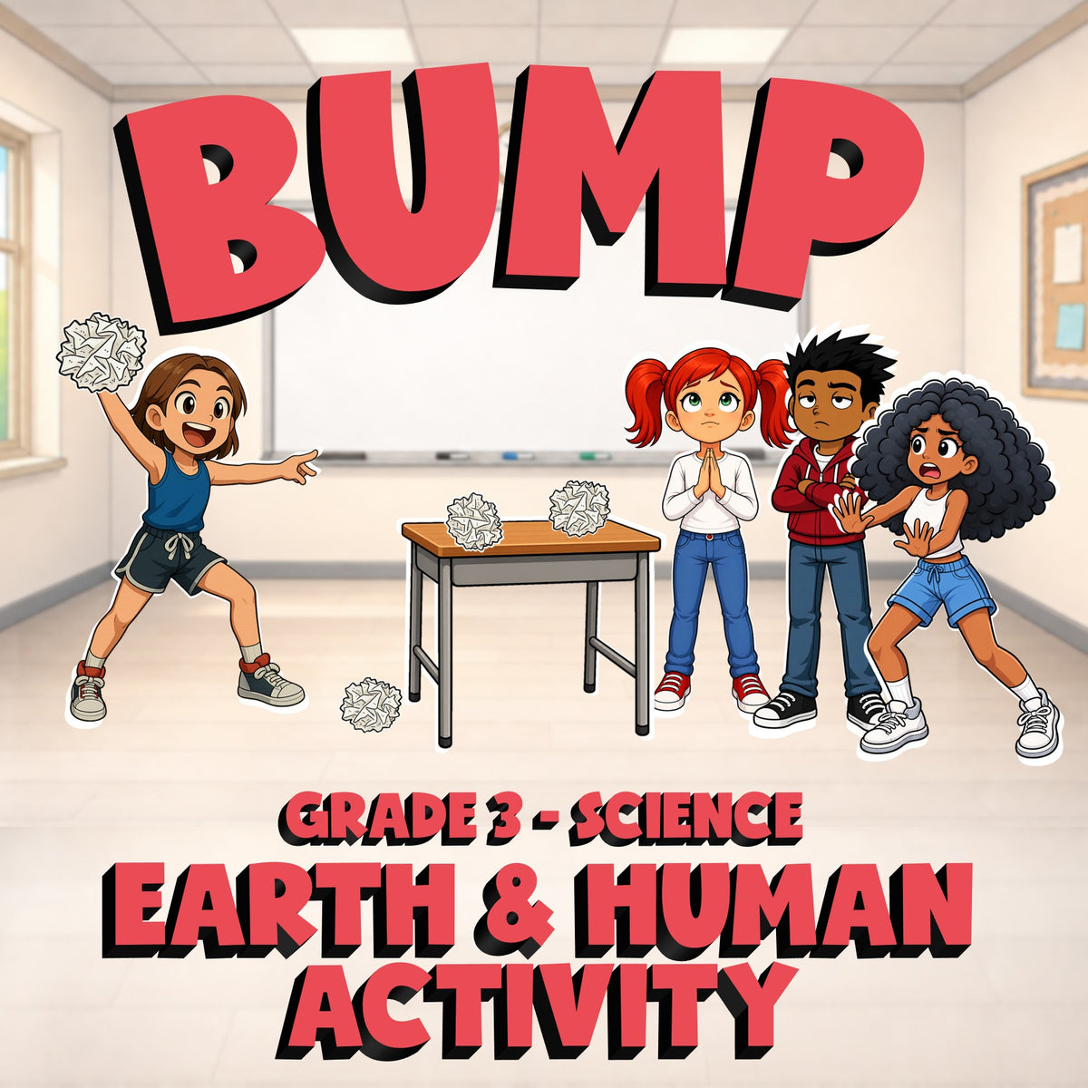 Earth & Human Activity BUMP Science Game - No Prep Grade 3 Review Activity