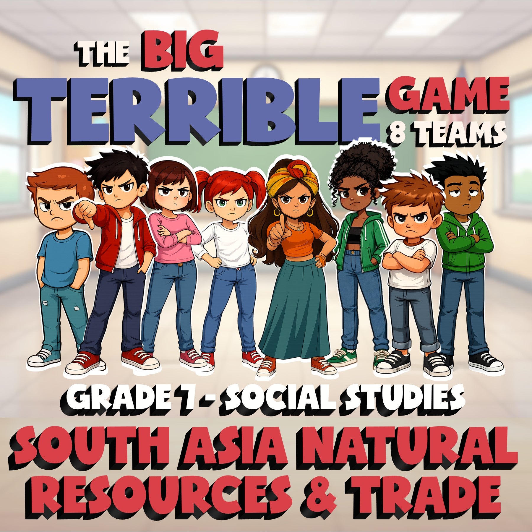 South Asia Natural Resources & Trade BIG TERRIBLE GAME - Grade 7 Socials Review