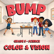 Color & Vision BUMP Science Game - No Prep Grade 8 Review Activity