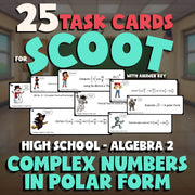 Complex Numbers in Polar Form SCOOT TASK CARDS Math Game - No Prep Algebra 2