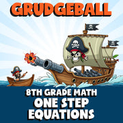 One Step Equations GRUDGEBALL Math Game - No Prep Grade 8 Review Activity