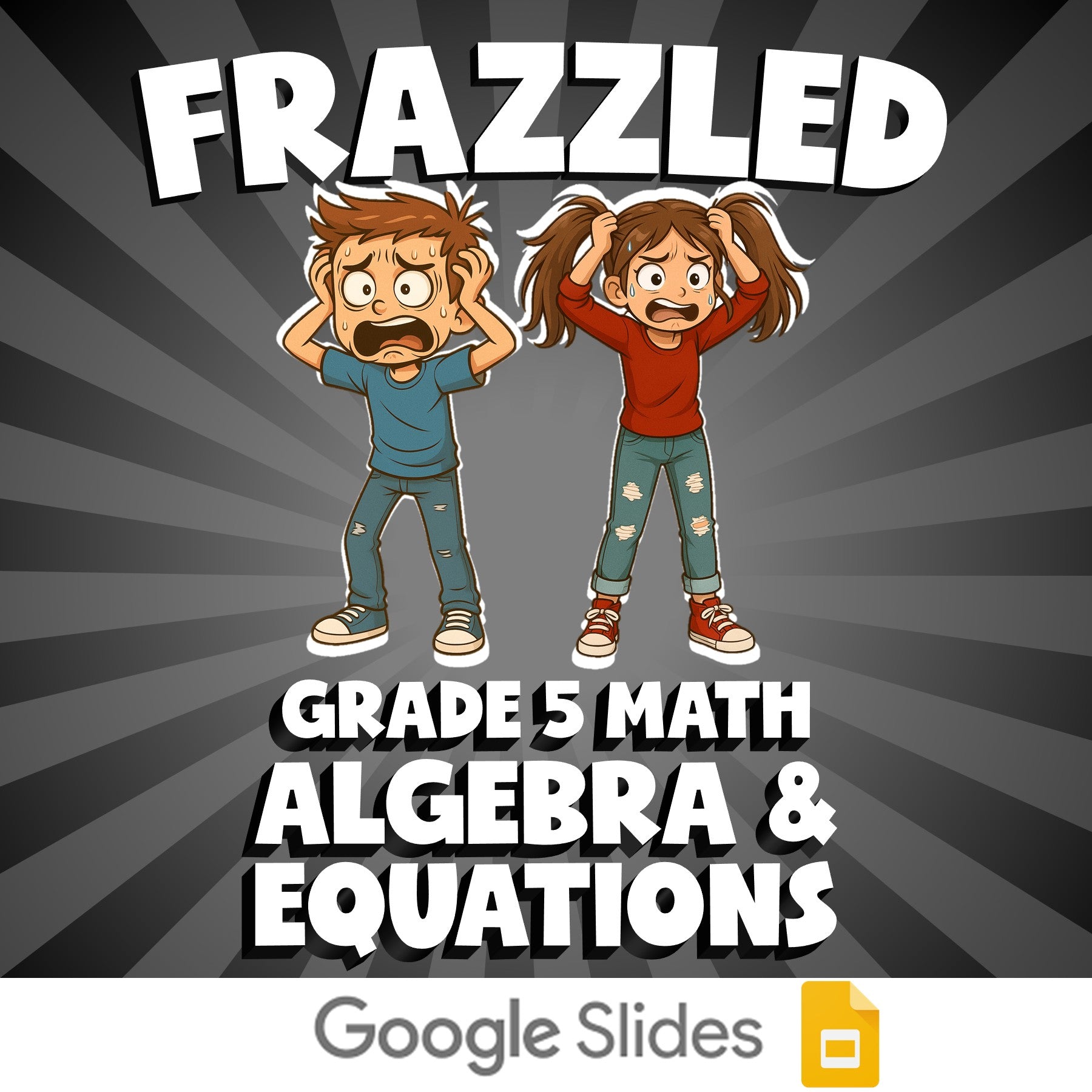 Algebra & Equations FRAZZLED Math Game - No Prep Grade 5 Review Activity
