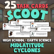 Midlatitude Cyclones SCOOT TASK CARDS Game - No Prep Earth Science Review