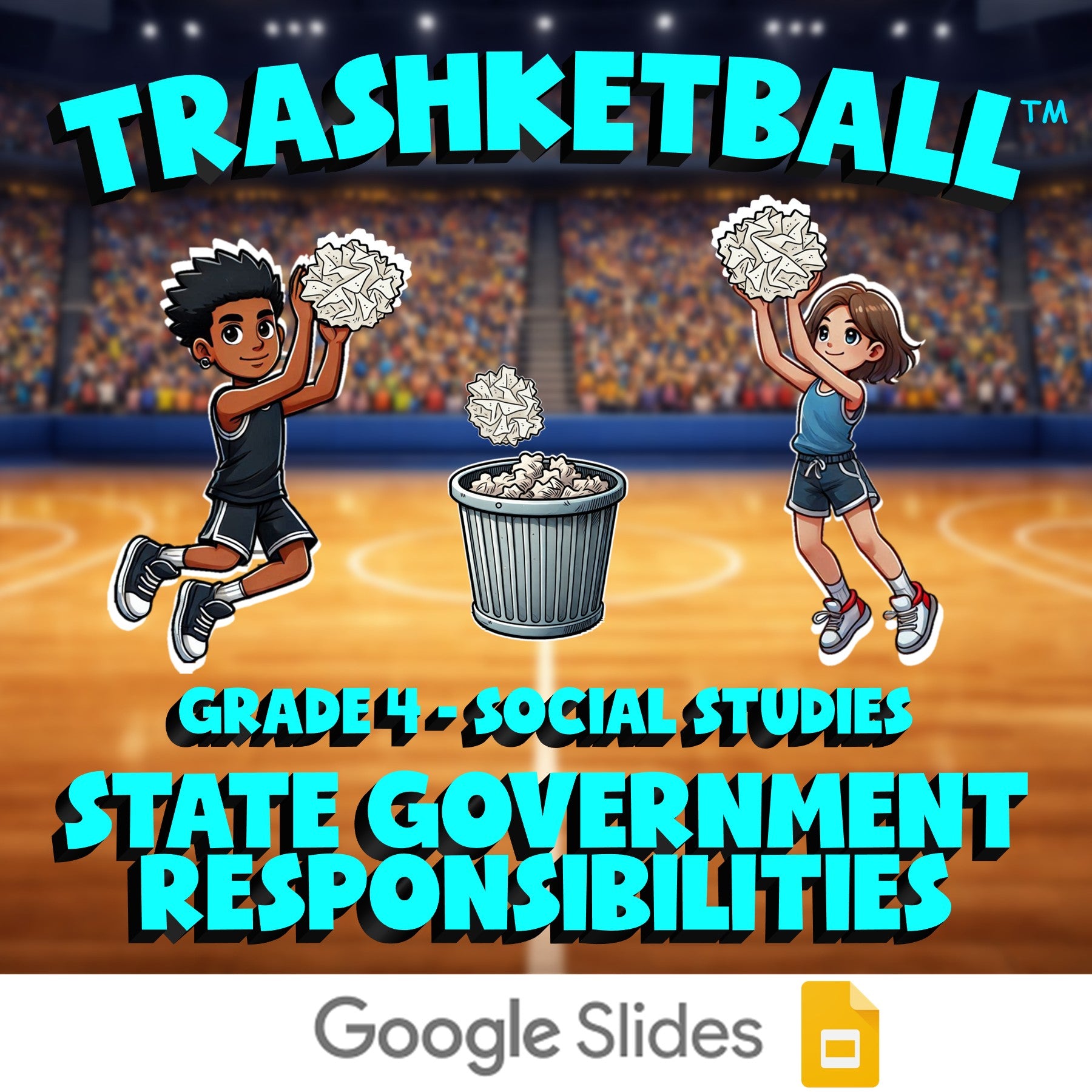 State Government Responsibilities TRASHKETBALL Socials Game - No Prep Grade 4