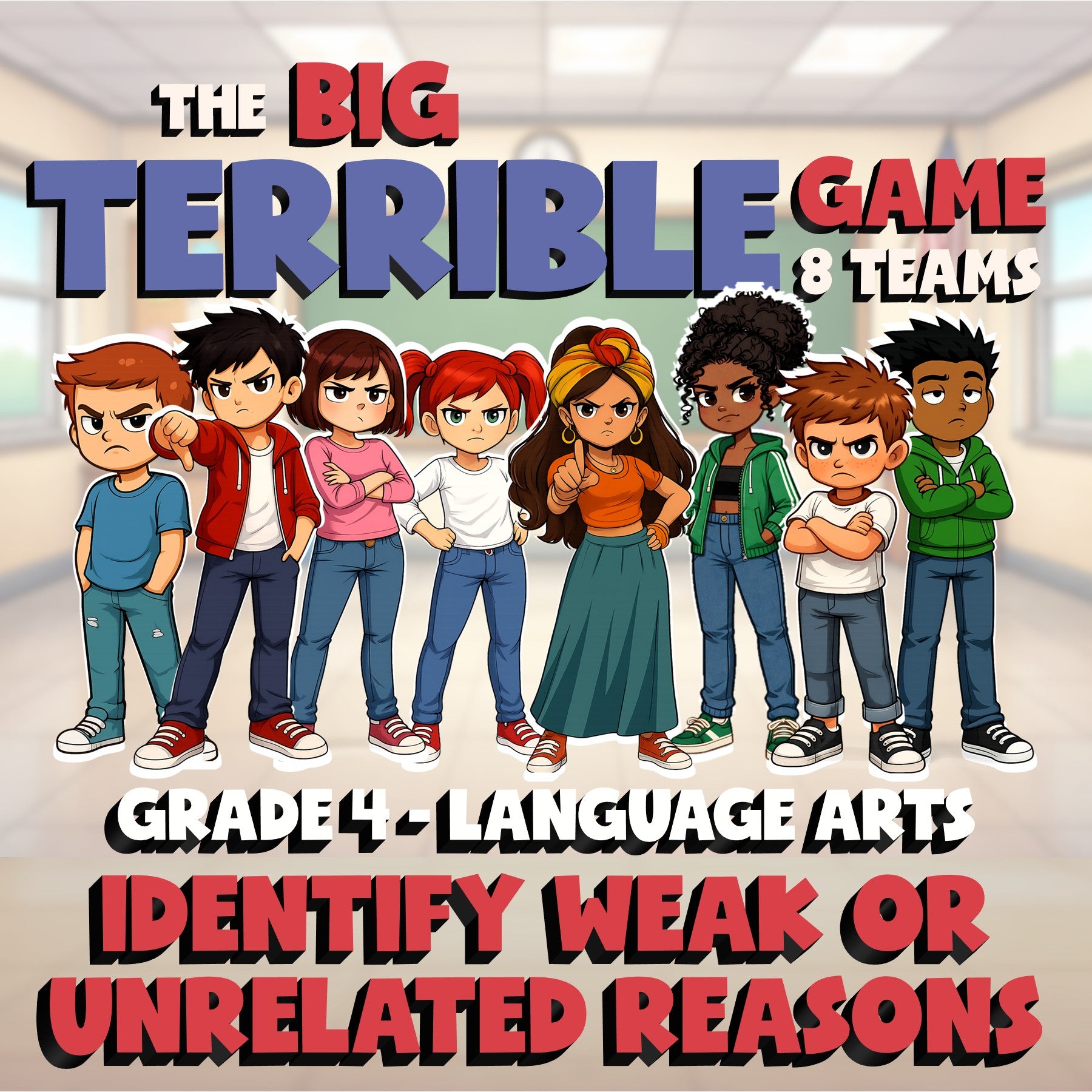 Identify Weak or Unrelated Reasons BIG TERRIBLE GAME - Grade 4 ELA Review