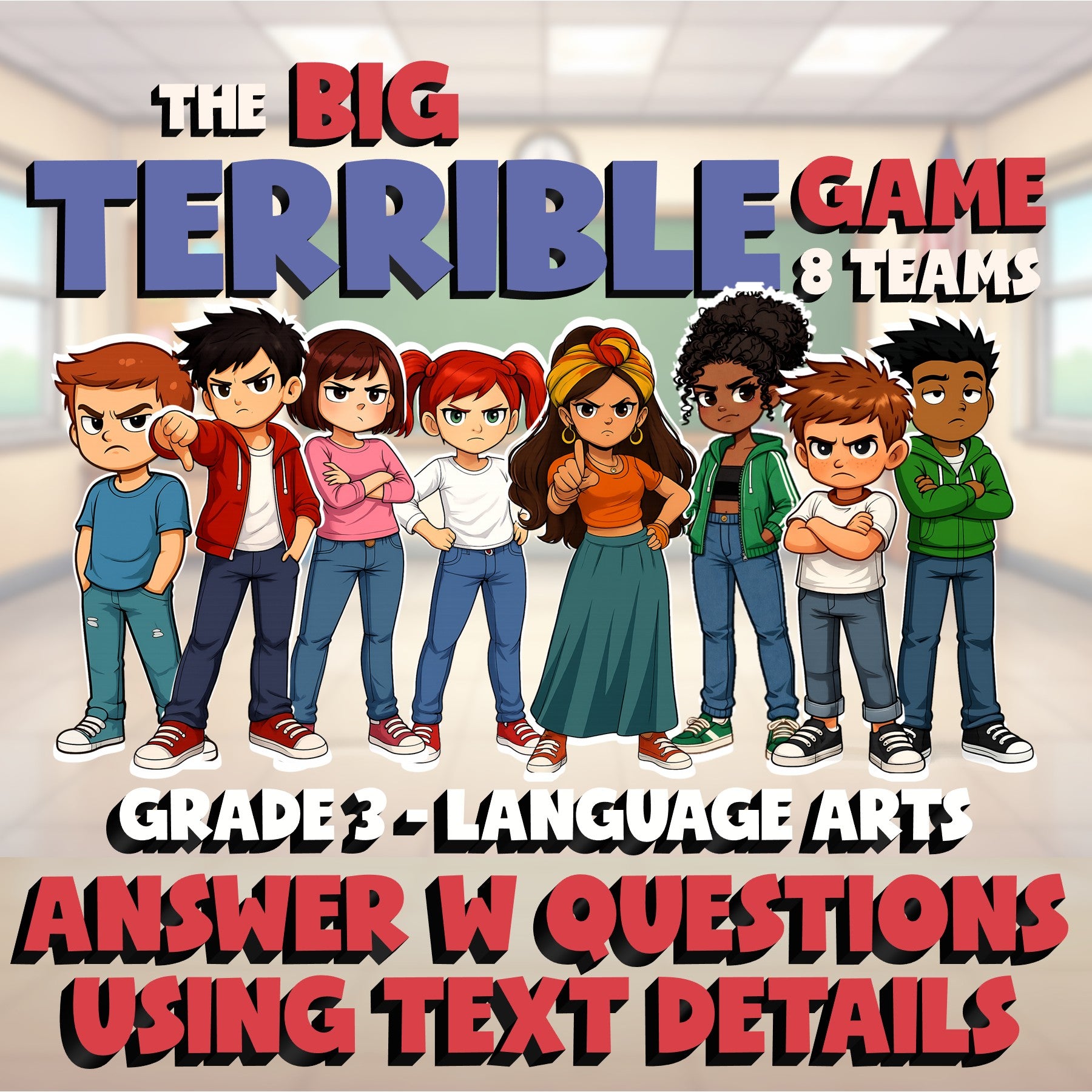 Answer W Questions Using Text Details BIG TERRIBLE GAME - Grade 3 ELA Review