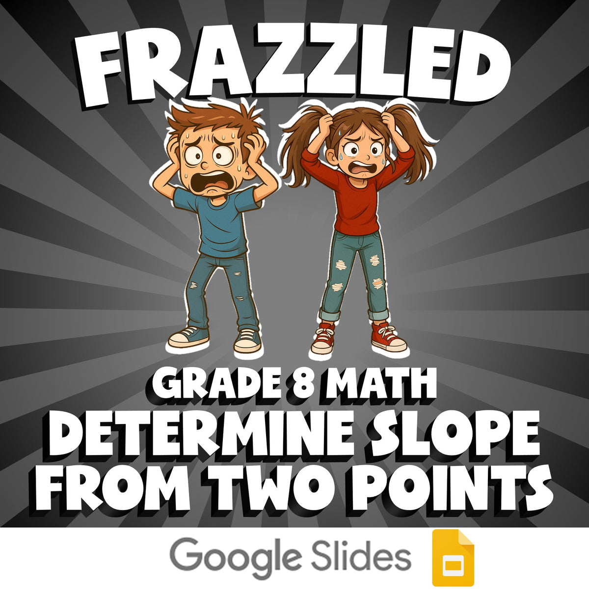Determine Slope from Two Points FRAZZLED Math Game - No Prep Grade 8 Review