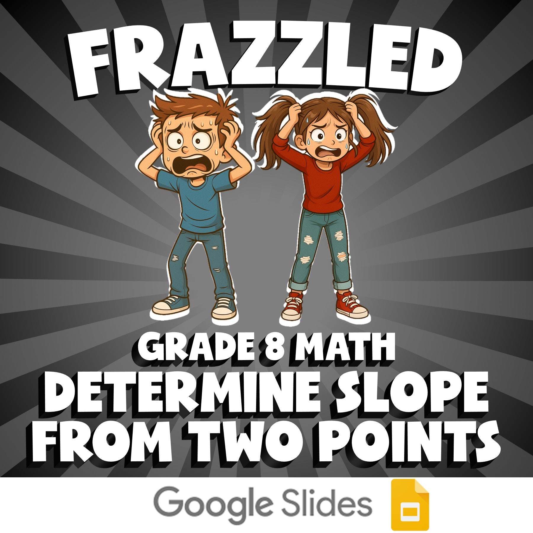 Determine Slope from Two Points FRAZZLED Math Game - No Prep Grade 8 Review