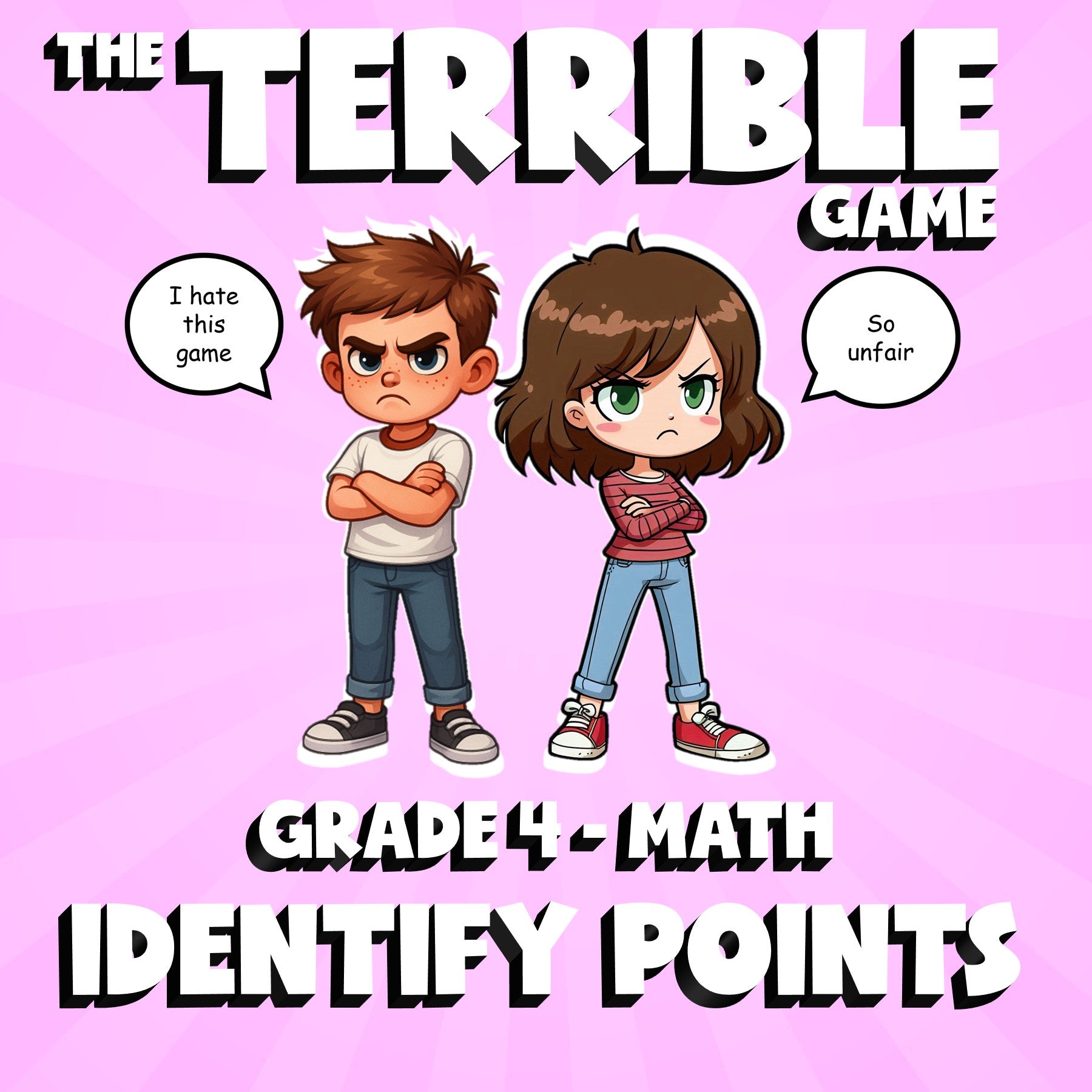 Identify Points THE TERRIBLE GAME - No Prep Grade 4 Math Review Activity