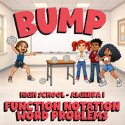 Function Notation Word Problems BUMP Math Game - No Prep Algebra 1 Review