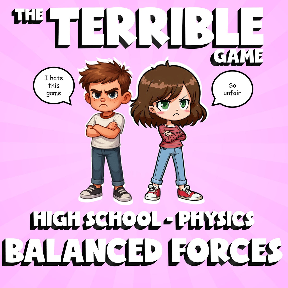 Balanced Forces THE TERRIBLE GAME - No Prep Physics Science Review Activity