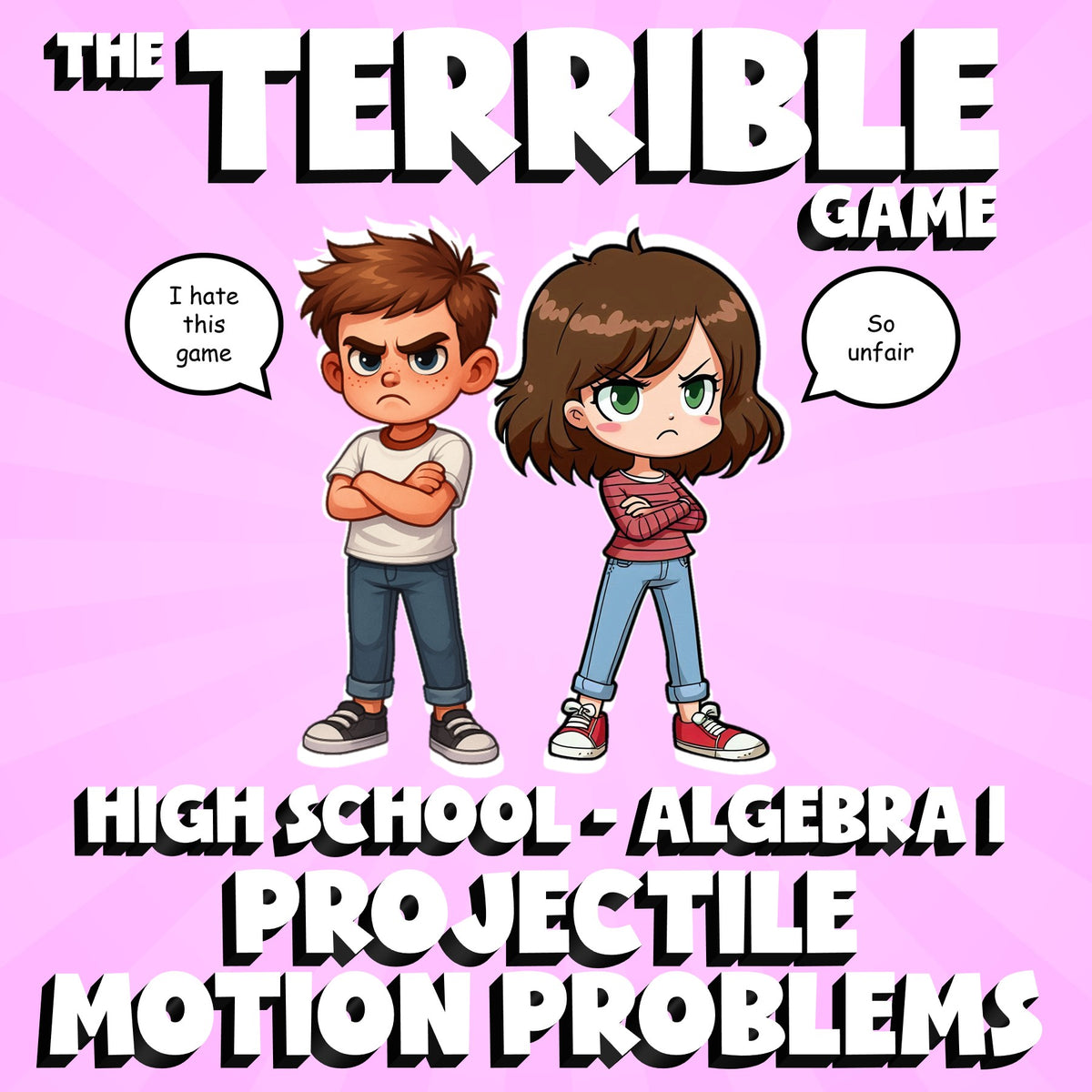 Projectile Motion Problems THE TERRIBLE GAME - No Prep Algebra 1 Math Review