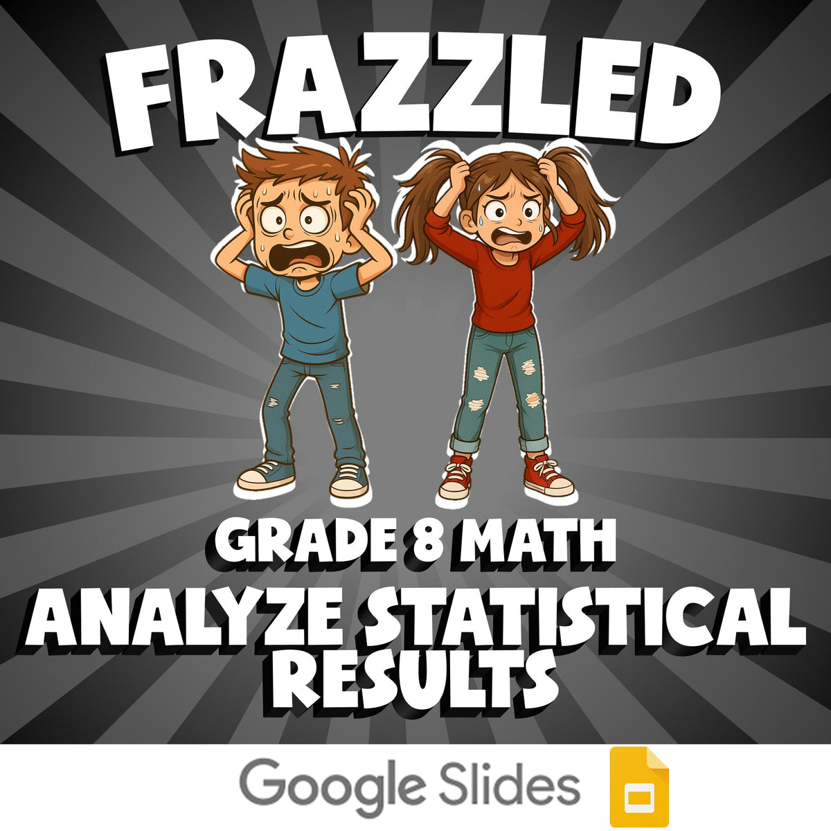Analyze Statistical Results FRAZZLED Math Game - No Prep Grade 8 Review Activity