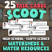 Watersheds & Water Resources SCOOT TASK CARDS Game - No Prep Earth Science