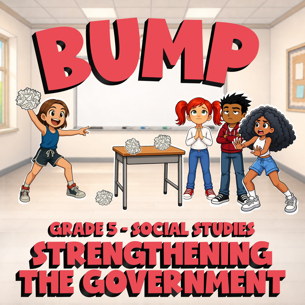 Strengthening the Government BUMP Socials Game - No Prep Grade 5 Review Activity