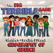 Geography of Greece BIG TERRIBLE GAME - No Prep Grade 6 Socials Review Activity