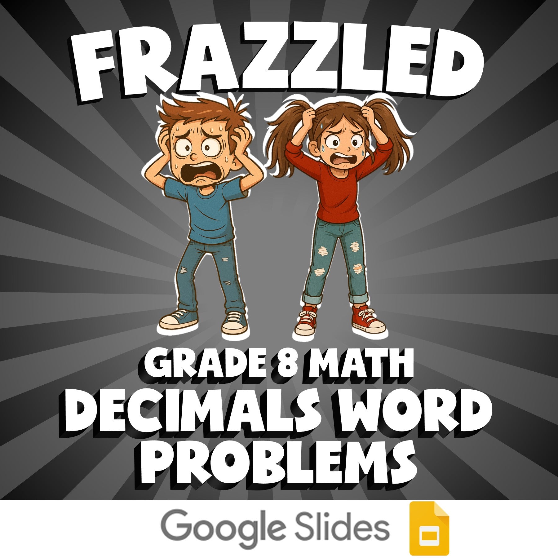 Decimals Word Problems FRAZZLED Math Game - No Prep Grade 8 Review Activity