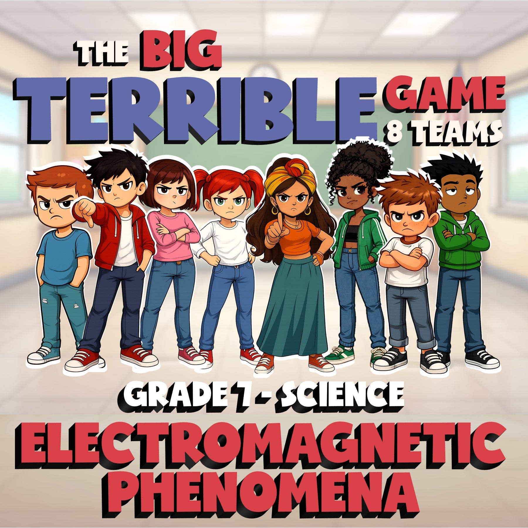 Electromagnetic Phenomena BIG TERRIBLE GAME - No Prep Grade 7 Science Review