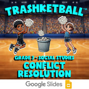 Conflict Resolution TRASHKETBALL Socials Game - No Prep Grade 3 Review Activity