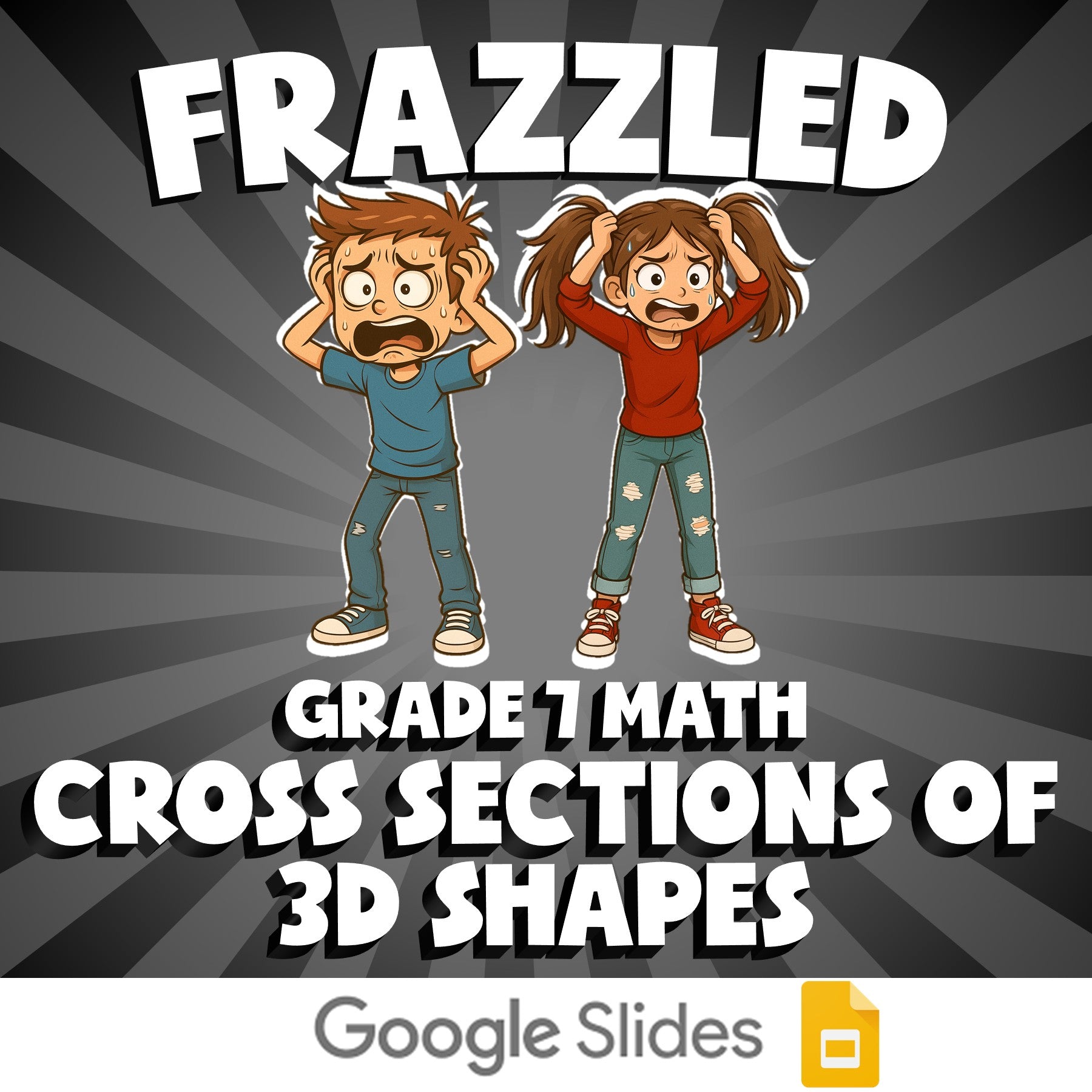 Cross Sections of 3D Shapes FRAZZLED Math Game - No Prep Grade 7 Review Activity