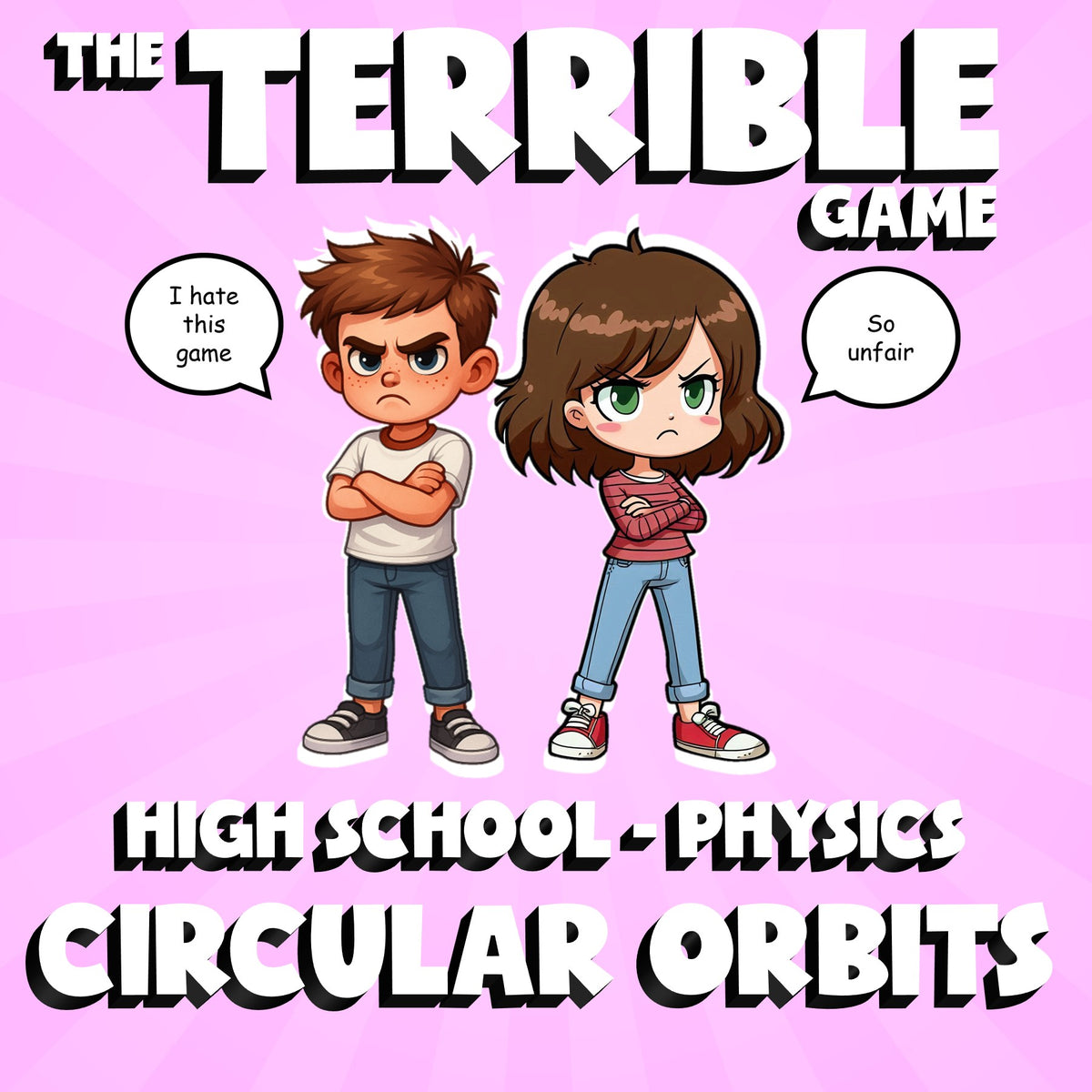 Circular Orbits THE TERRIBLE GAME - No Prep Physics Science Review Activity