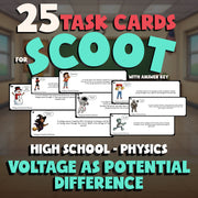 Voltage as Potential Difference SCOOT TASK CARDS Science Game - No Prep Physics