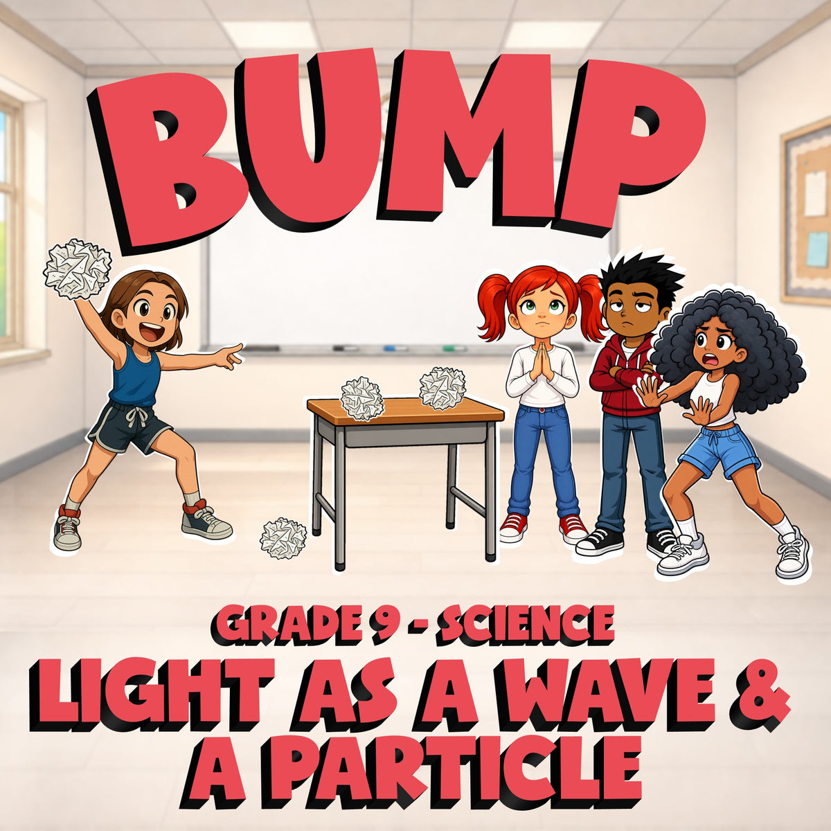 Light as a Wave & a Particle BUMP Science Game - No Prep Grade 9 Review Activity