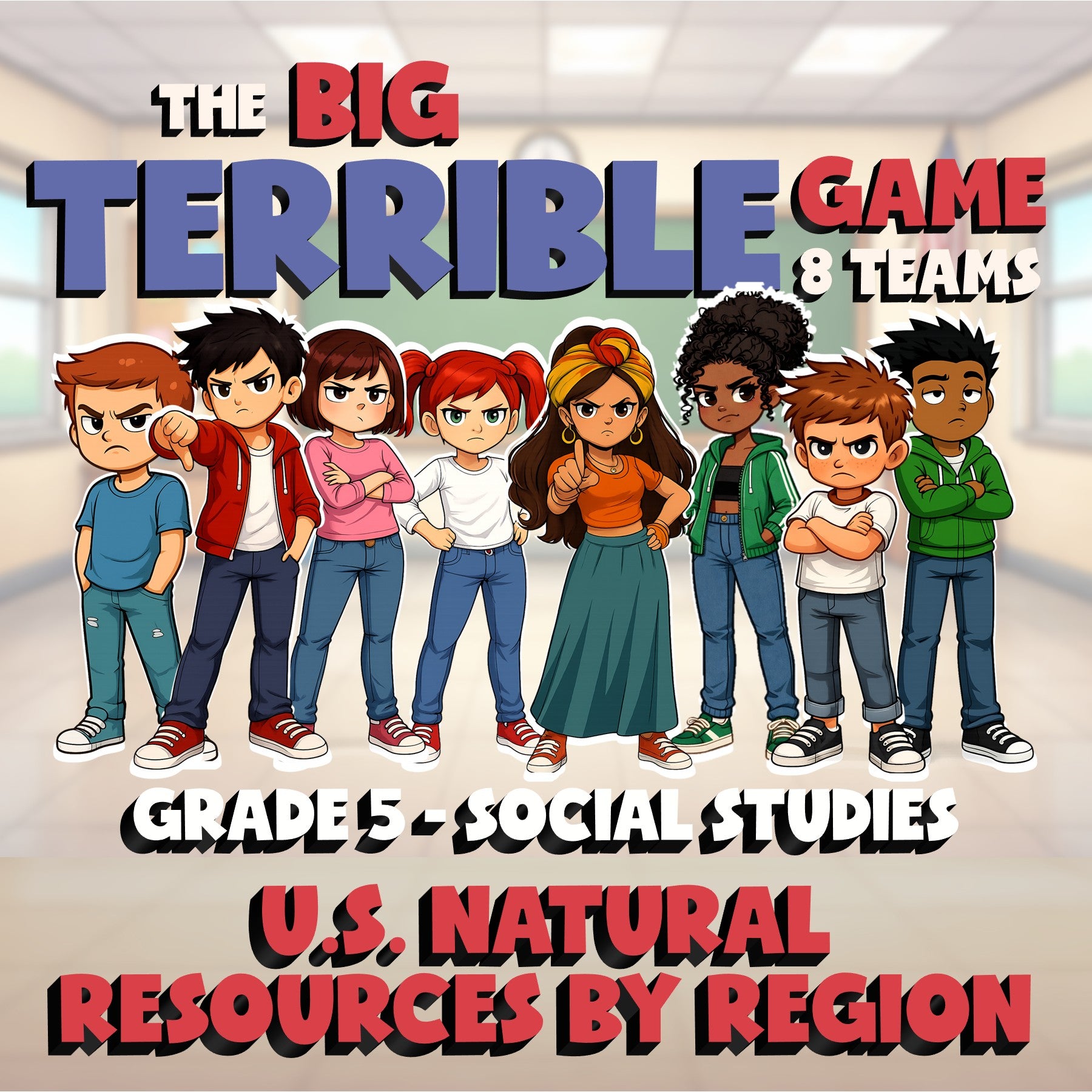 U.S. Natural Resources by Region BIG TERRIBLE GAME - Grade 5 Socials Review