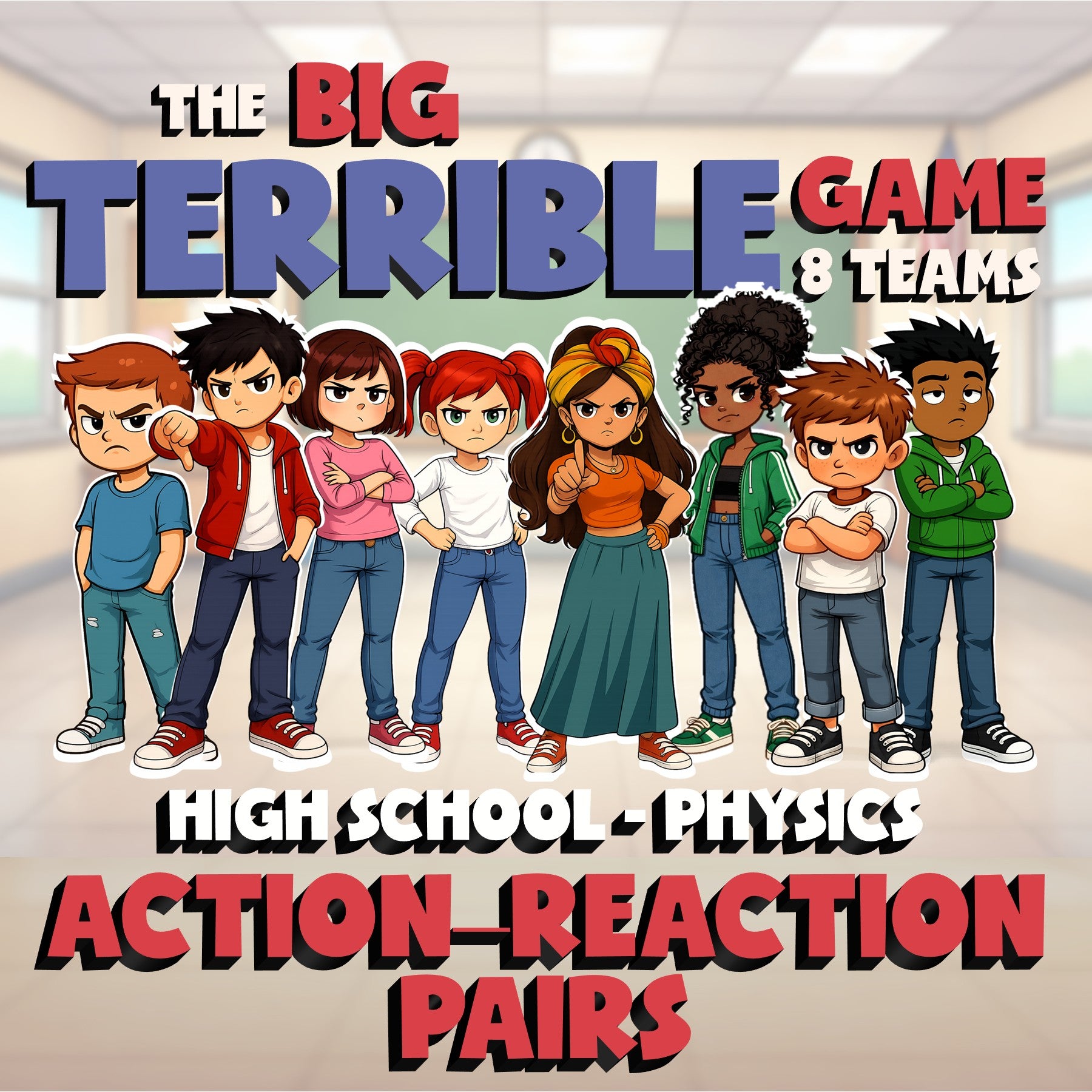 Action–Reaction Pairs BIG TERRIBLE GAME - No Prep Physics Science Review