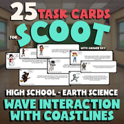Wave Interaction with Coastlines SCOOT TASK CARDS Game - No Prep Earth Science