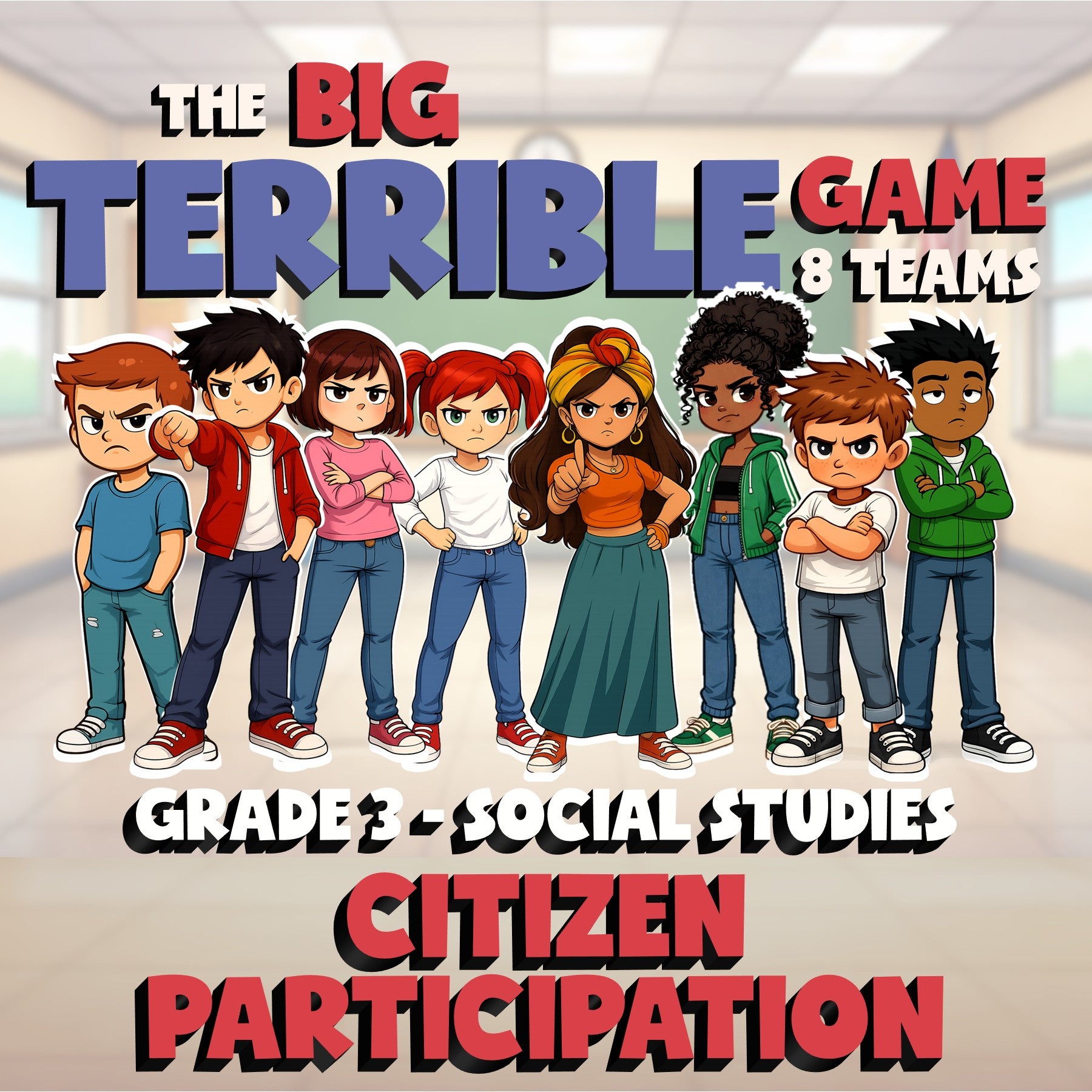 Citizen Participation BIG TERRIBLE GAME - No Prep Grade 3 Socials Review