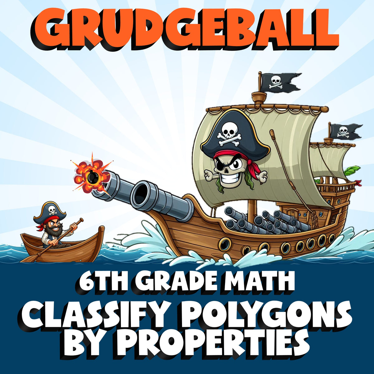 Classify Polygons by Properties GRUDGEBALL Math Game - No Prep Grade 6 Review