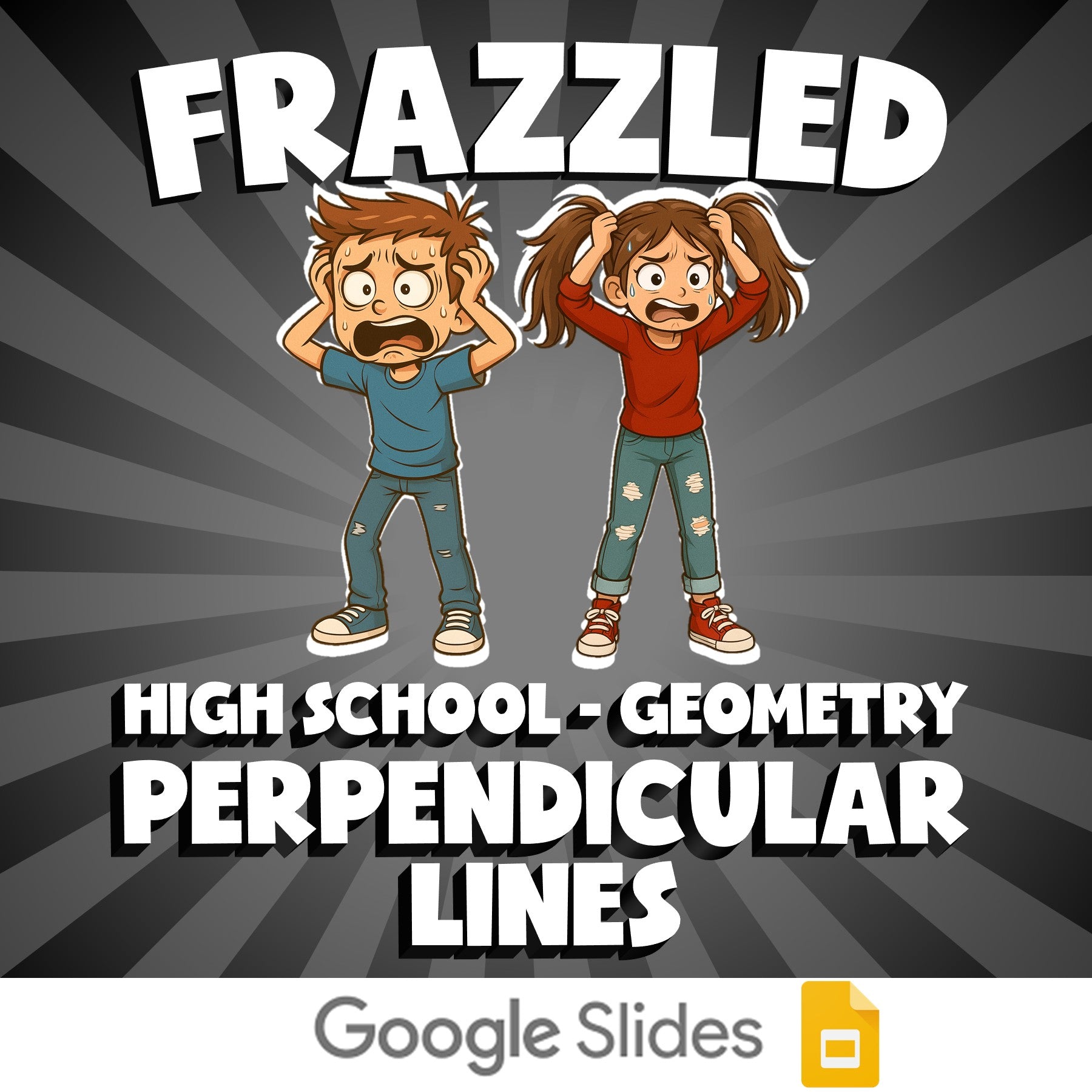 Perpendicular Lines FRAZZLED Math Game - No Prep Geometry Review Activity
