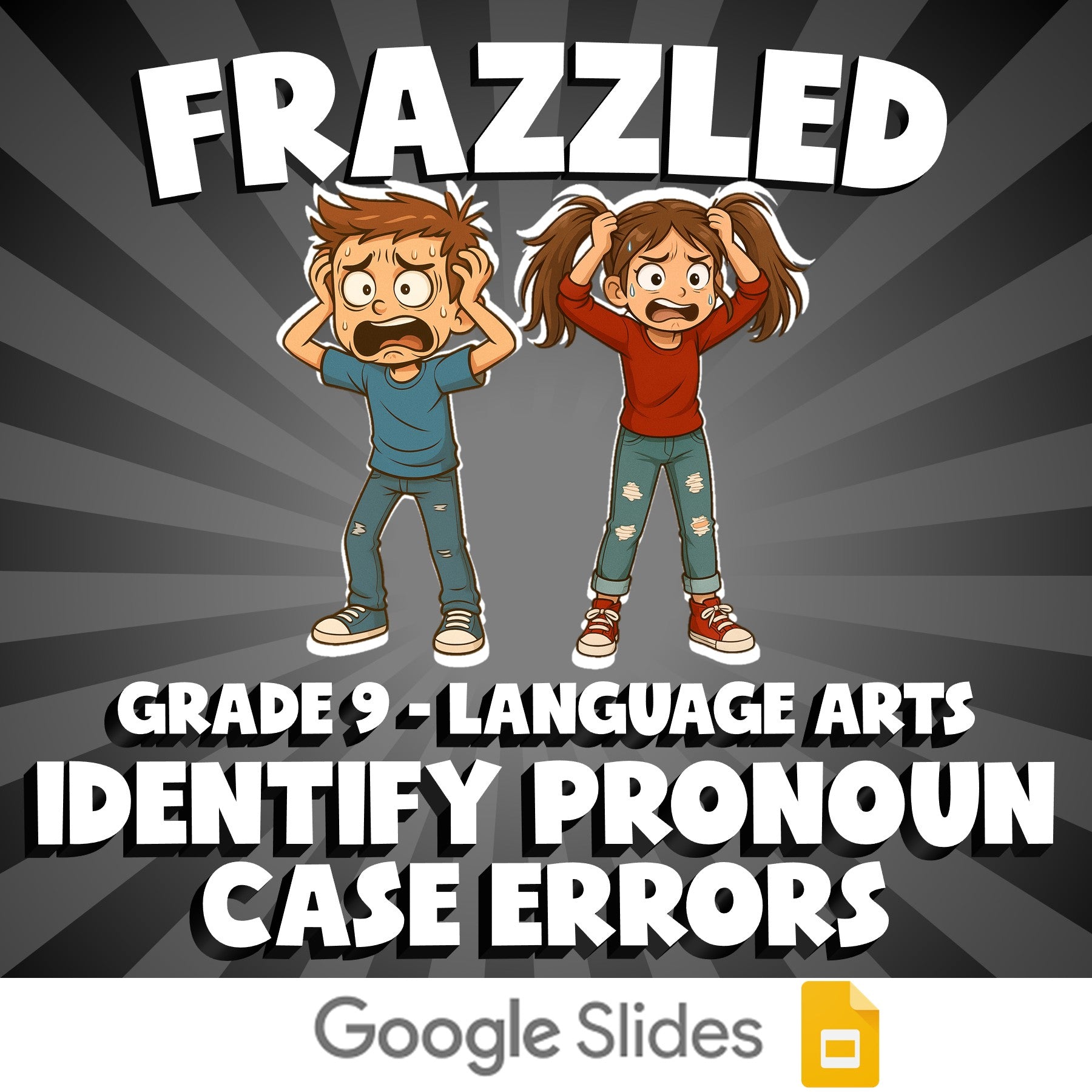 Identify Pronoun Case Errors FRAZZLED ELA Game - No Prep Grade 9 Review Activity
