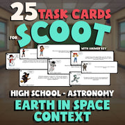 Earth in Space Context SCOOT TASK CARDS Science Game - No Prep Astronomy Review