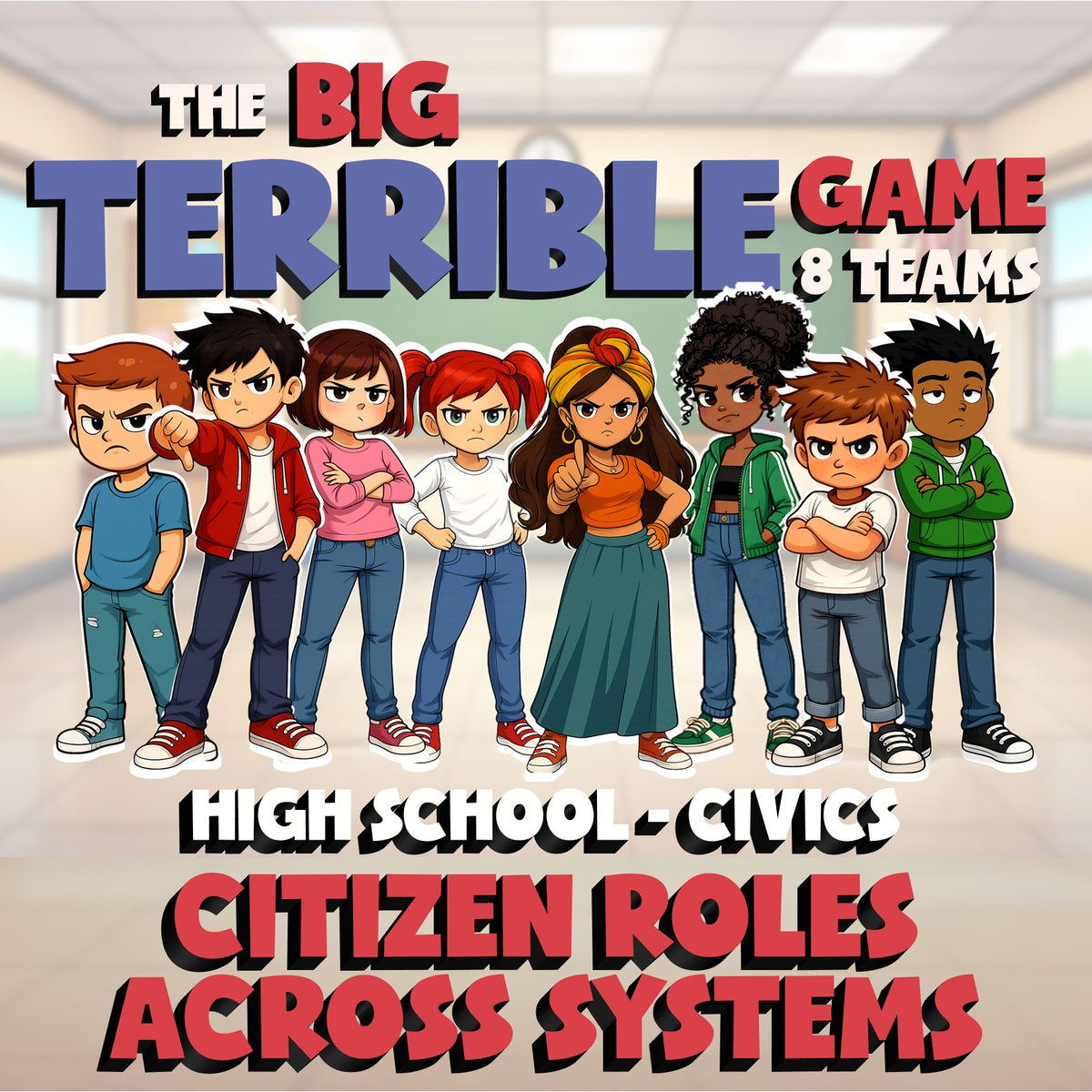 Citizen Roles Across Systems BIG TERRIBLE GAME - No Prep Civics Review Activity