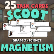Magnetism SCOOT TASK CARDS Science Game - No Prep Grade 3 Review Activity