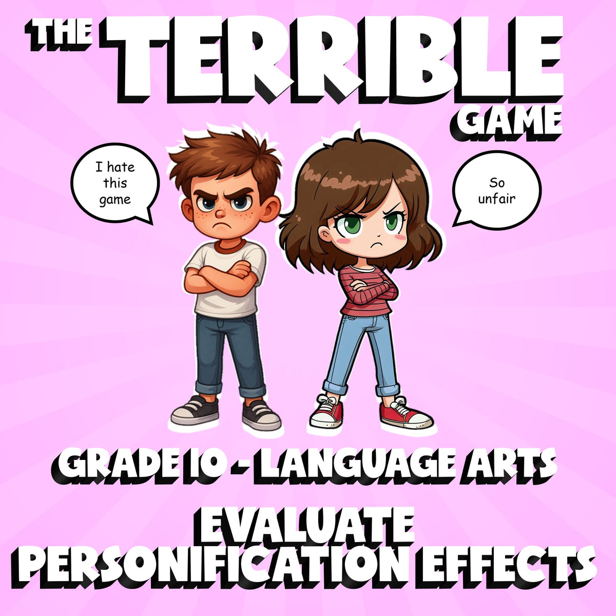 Evaluate Personification Effects THE TERRIBLE GAME - No Prep Grade 10 ELA Review