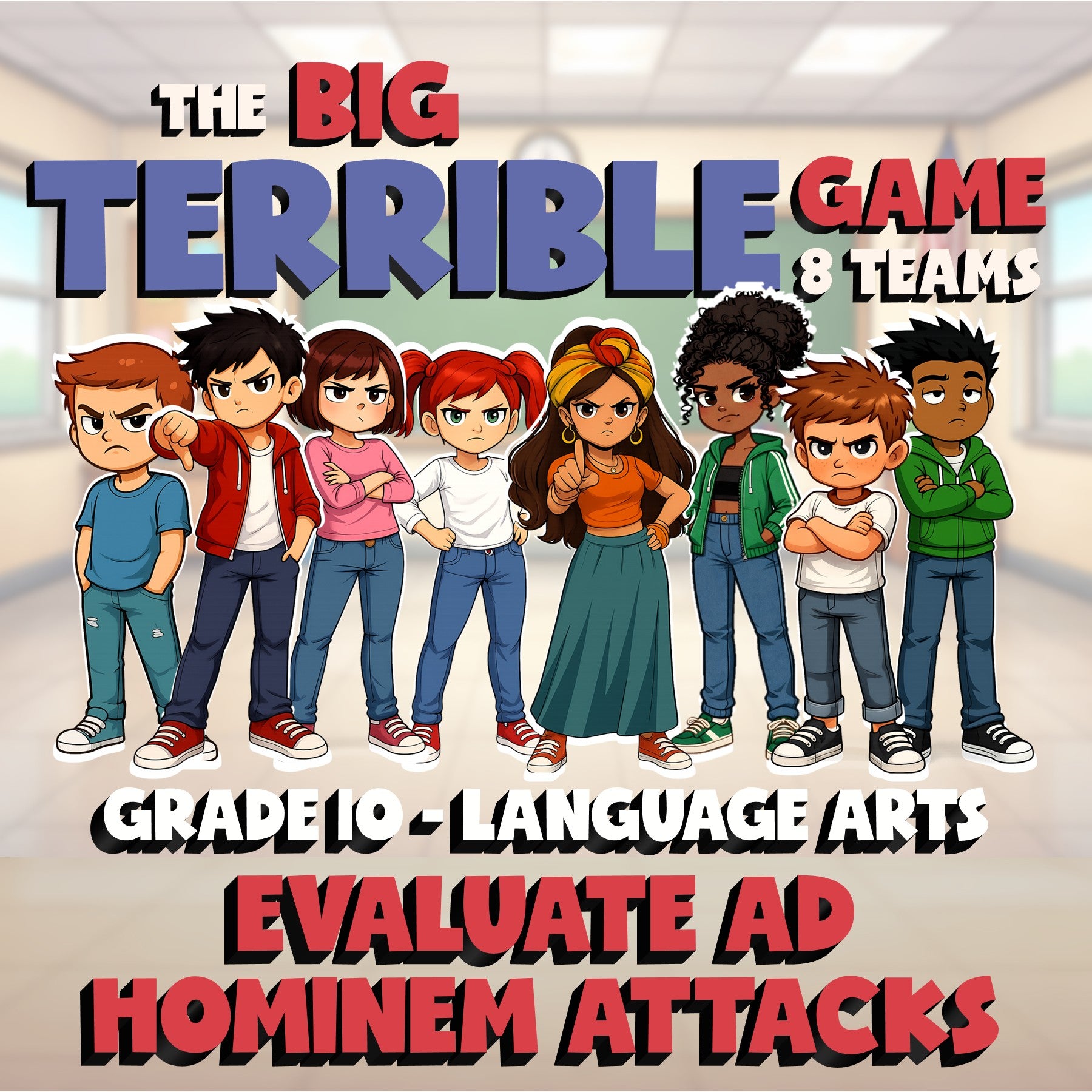 Evaluate Ad Hominem Attacks BIG TERRIBLE GAME - No Prep Grade 10 ELA Review